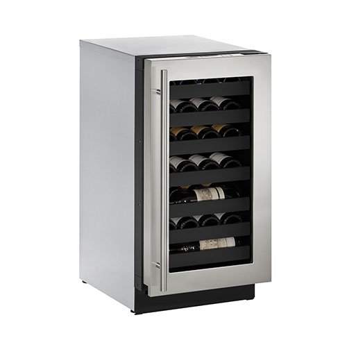 U-LINE 18  Wine Captain 31 Bottle Stainless Steel Wine Cooler- Left Hinge