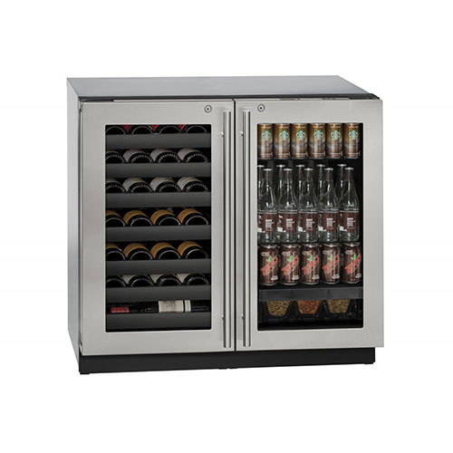 U-LINE 36  Stainless Steel Wine and Beverage Center with locking Door