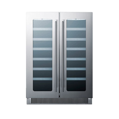 Summit 24'' French Door Seamless Stainless Steel Wine Cellar