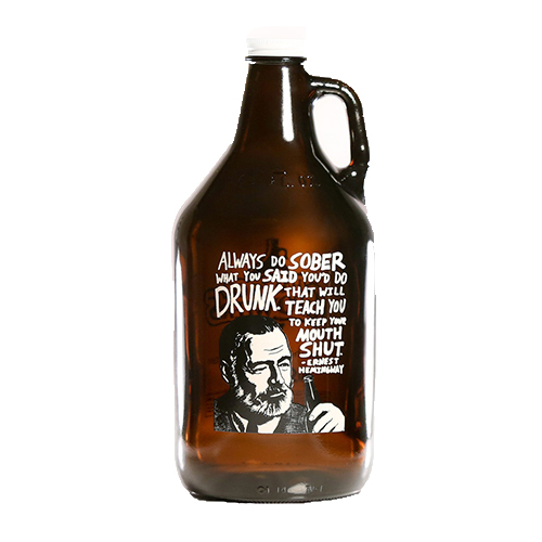 Hemingway Quote Growler 64 oz