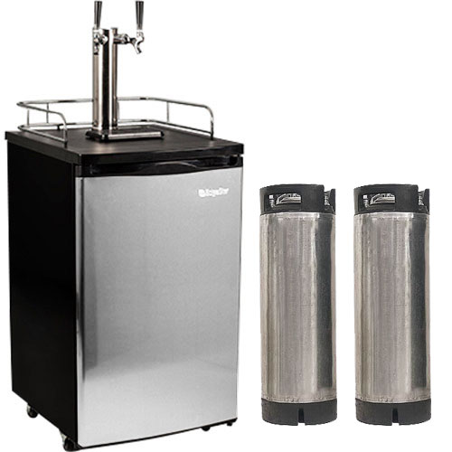 Edgestar Ultra Low Temp Home Brew Dual Tap Kegerator with Kegs