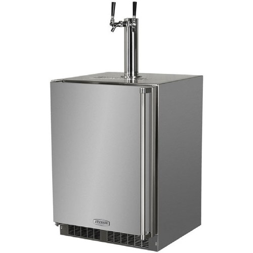 Outdoor Twin Tap Built-In Kegerator Stainless Steel With Lock - Left Hinge