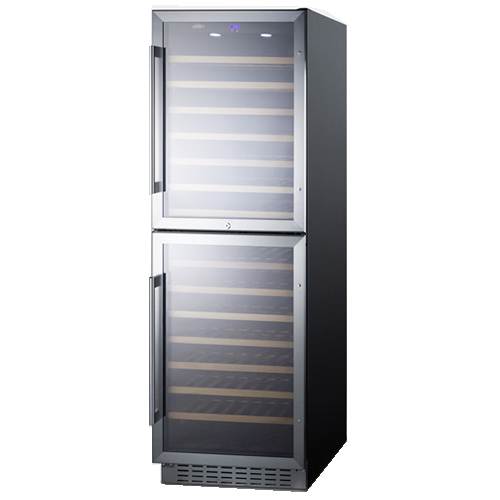 Summit 24 Inch Built-In 118 Bottle Dual Zone Wine Cellar