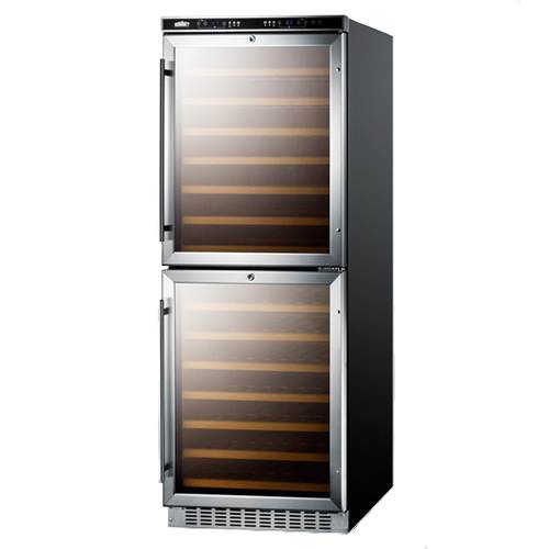 Summit Full Size Built-In 108 Bottle Dual Zone Wine Cellar