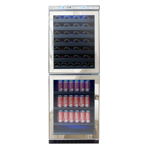 Vinotemp 24 Inch Built-In Mirrored Touch Screen Wine and Beverage Cooler