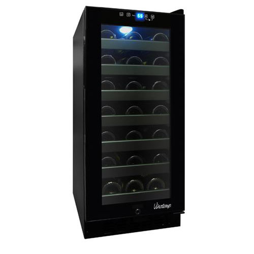 Vinotemp 33 Bottle Touch Screen Built-In Black Wine Cooler