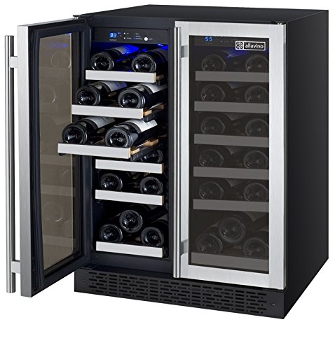 Allavino VSWR36-2SSFT - 36 Bottle Dual Zone Wine Refrigerator - Towel Bar Handle